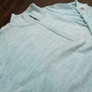 FootJoy Sweater Mens Large Blue 100% Wool 1/4 Zip Mock The Golf Club New Albany